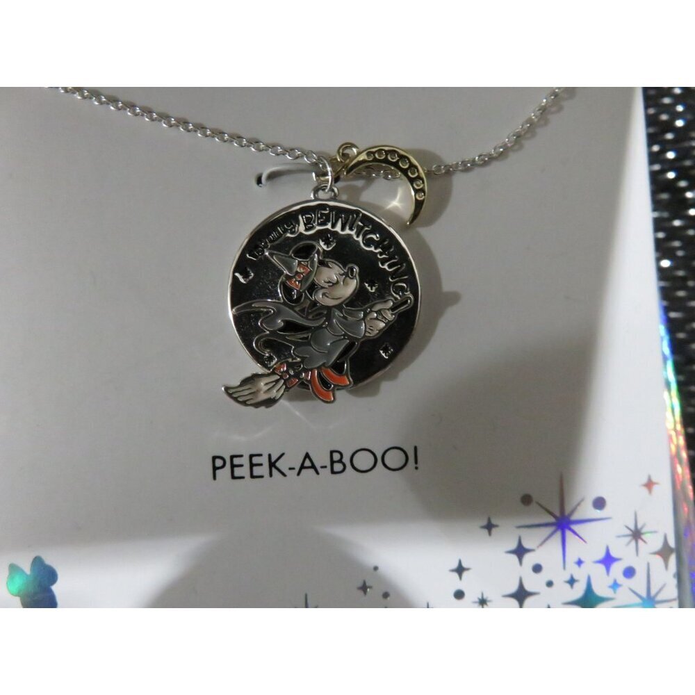 Disney Minnie Mouse Totally Bewitching Peek A Boo Silver Plated Necklace